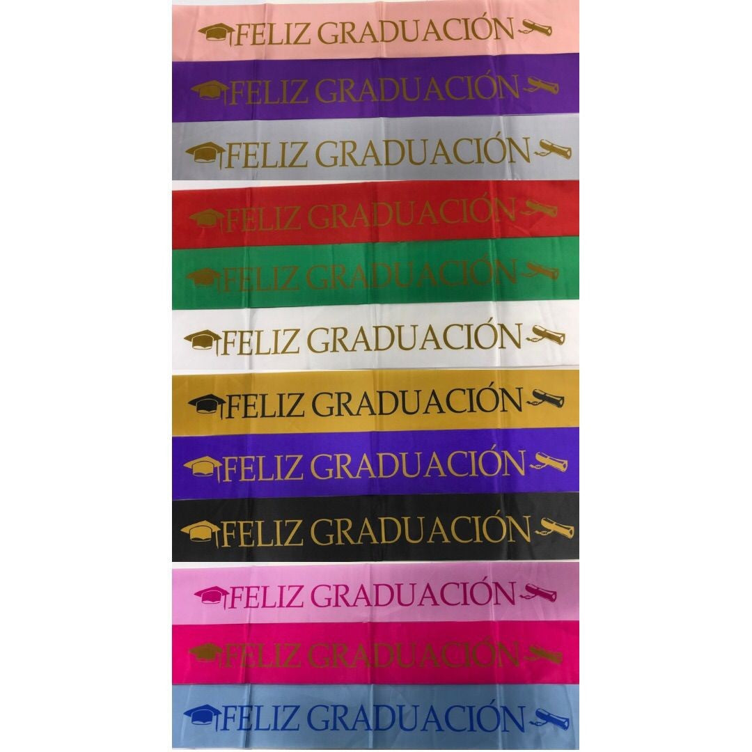 BANDA GRADUACION (80 cm) 10 COLORES ECONOMICO