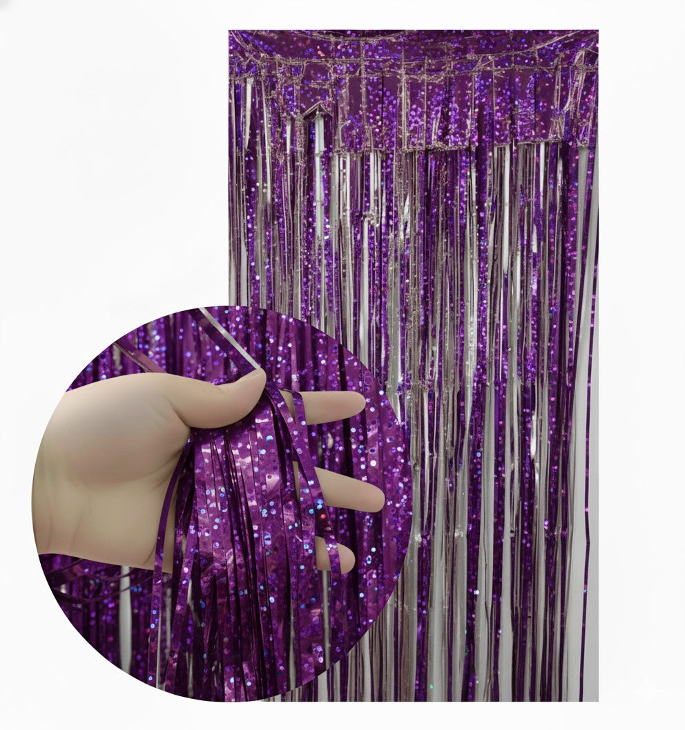 CORTINA HOLOGRAFICA MORADO (100 x 200 cm)