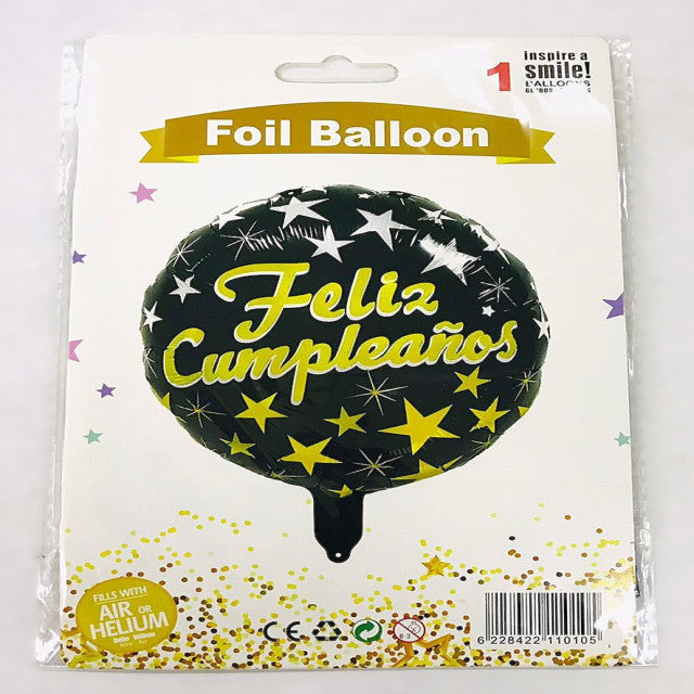 FOIL 18 FELIZ CUMPLEAÑOS DORADO PLATEADO