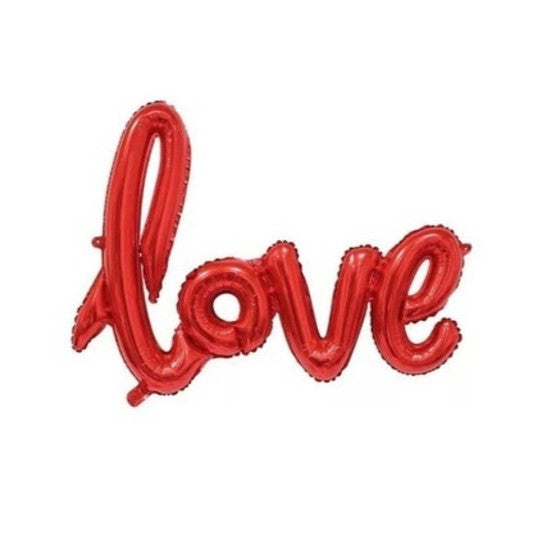 FOIL BANNER LOVE CURVO ROJO