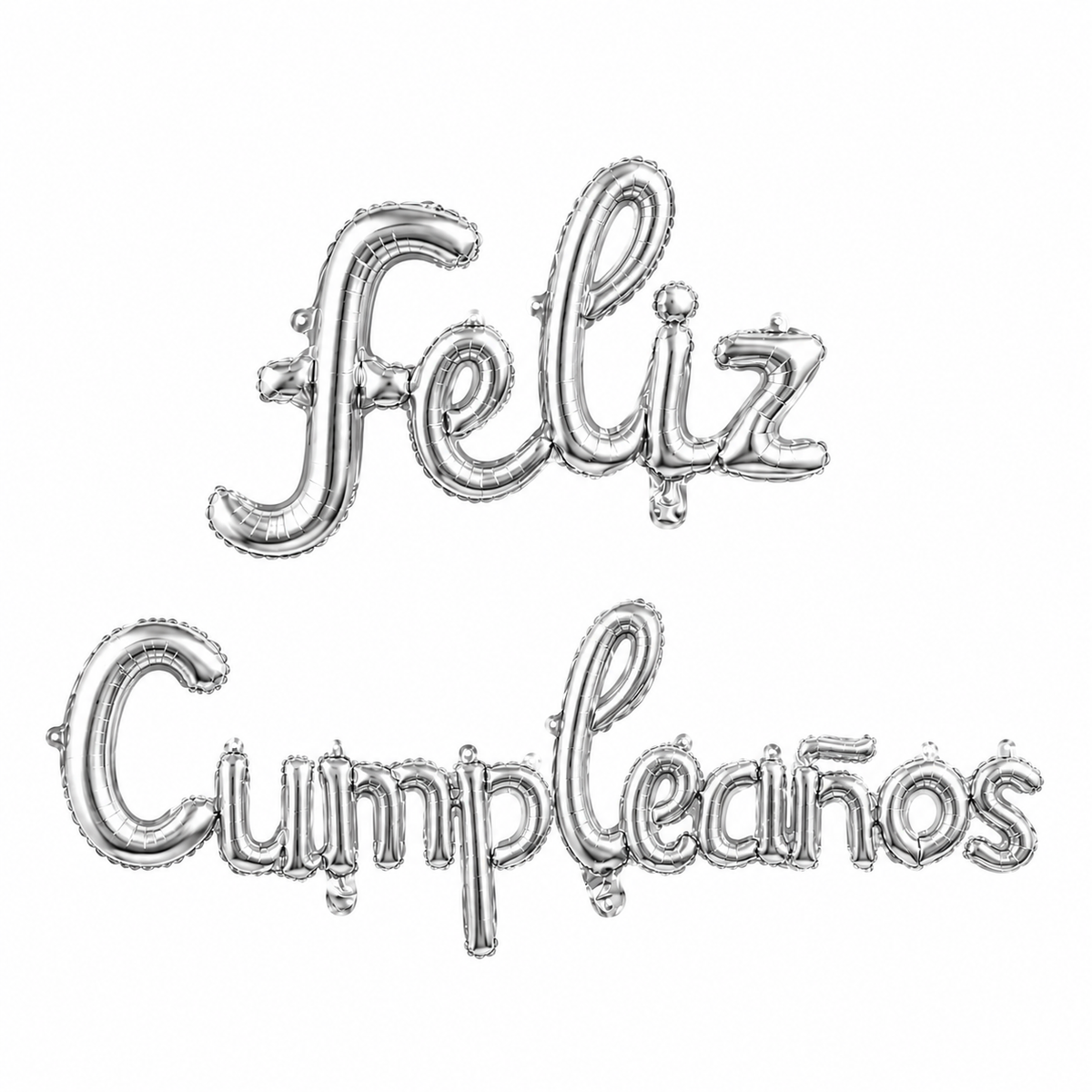 FOIL BANNER FELIZ CUMPLEAÑOS SILVER CURVO