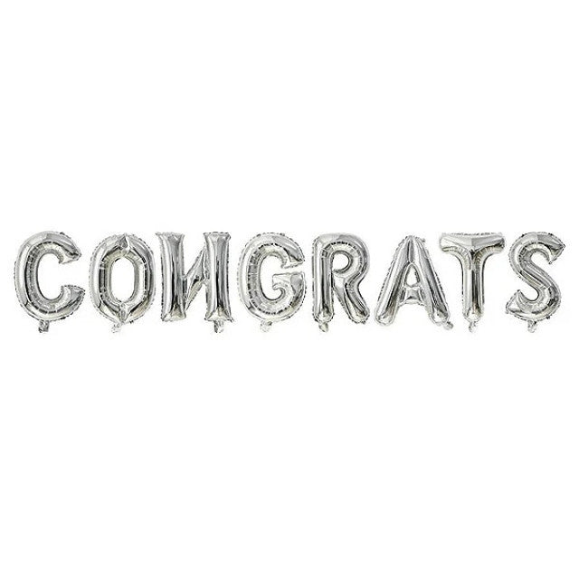 FOIL BANNER CONGRATS SILVER