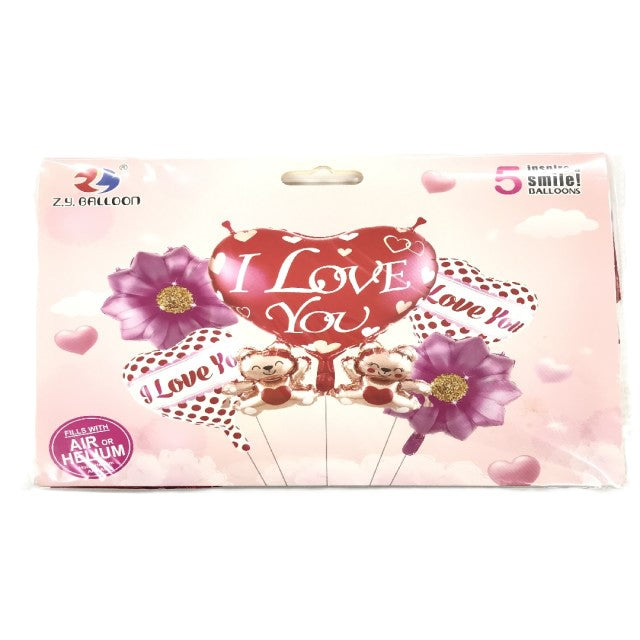 FOIL BOUQUET 5 I LOVE YOU CORAZONES FLORES