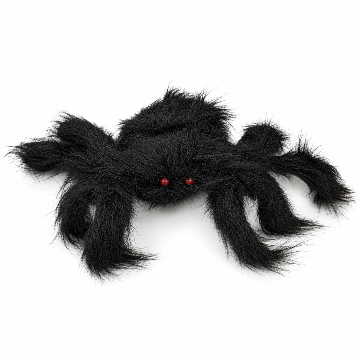 HALLOWEEN ARAÑA NEGRA GRANDE CON PELO (30 x 25 cm)