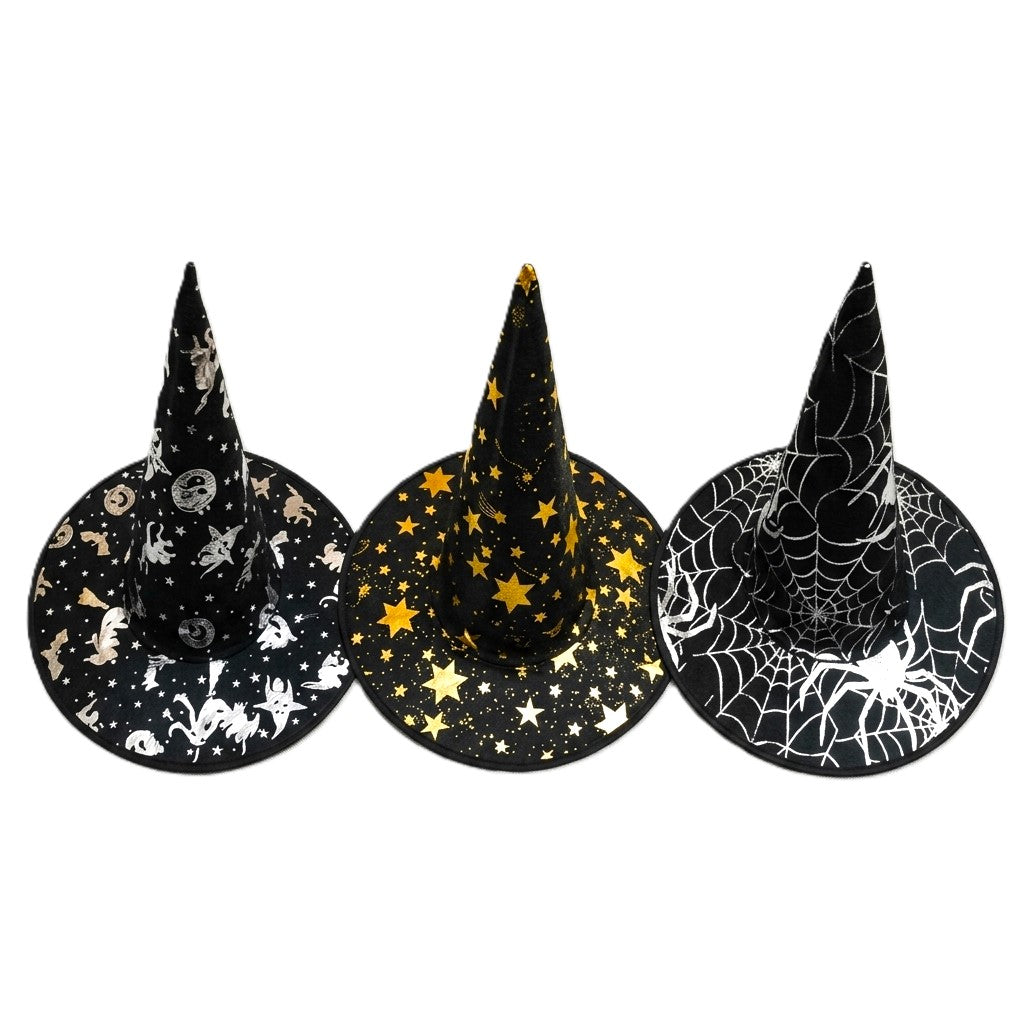 SOMBRERO BRUJA ESTRELLAS Y TELARANAS