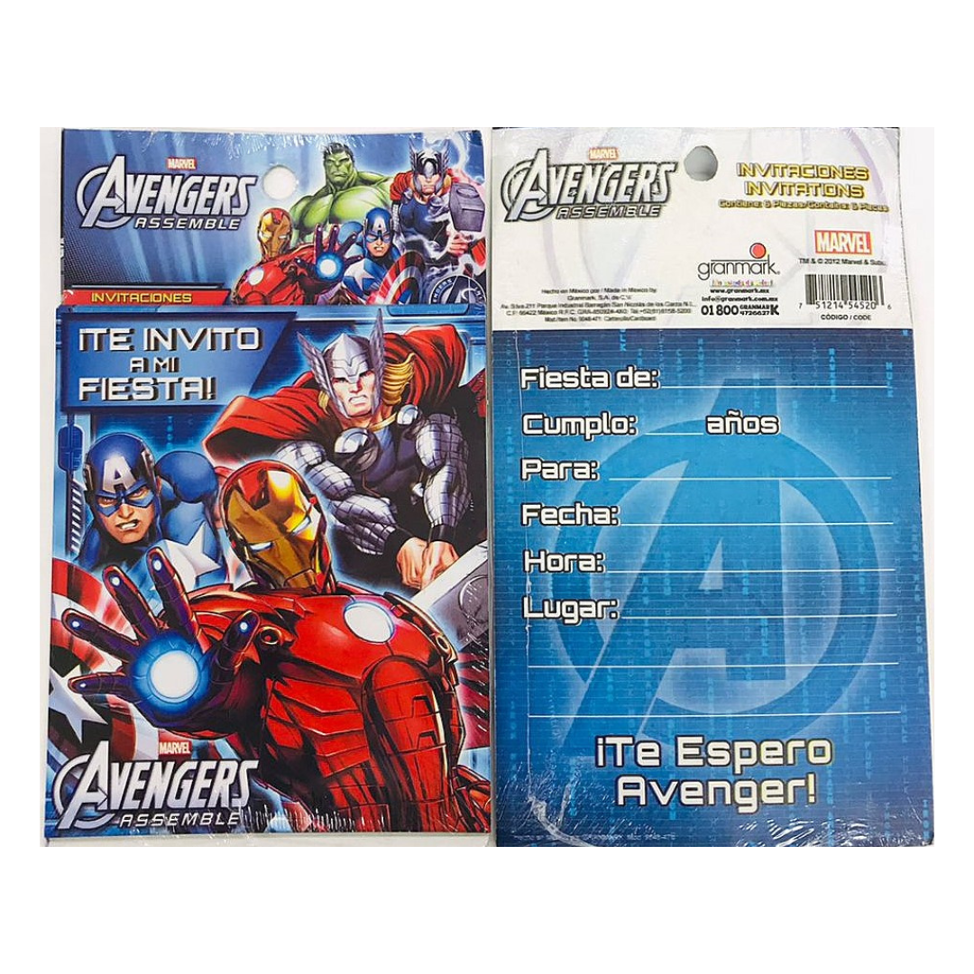 INVITACION AVENGERS (6 Unid)