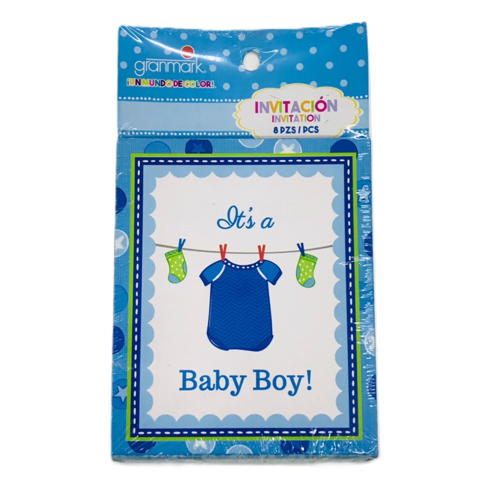 INVITACION ITS A BABY BOY 8 UNID (MOD.772)