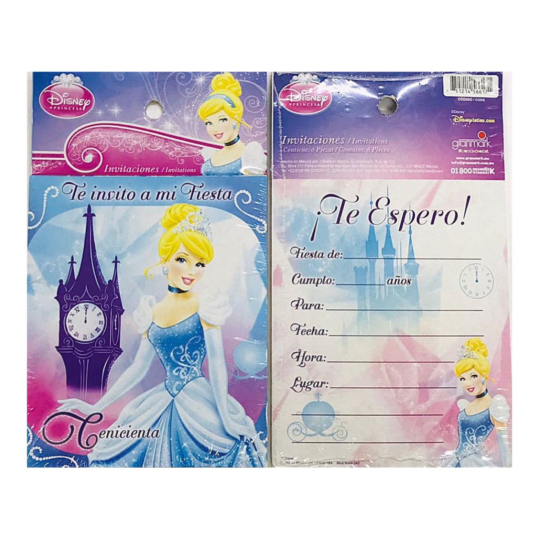 INVITACION CENICIENTA (6 Unid)