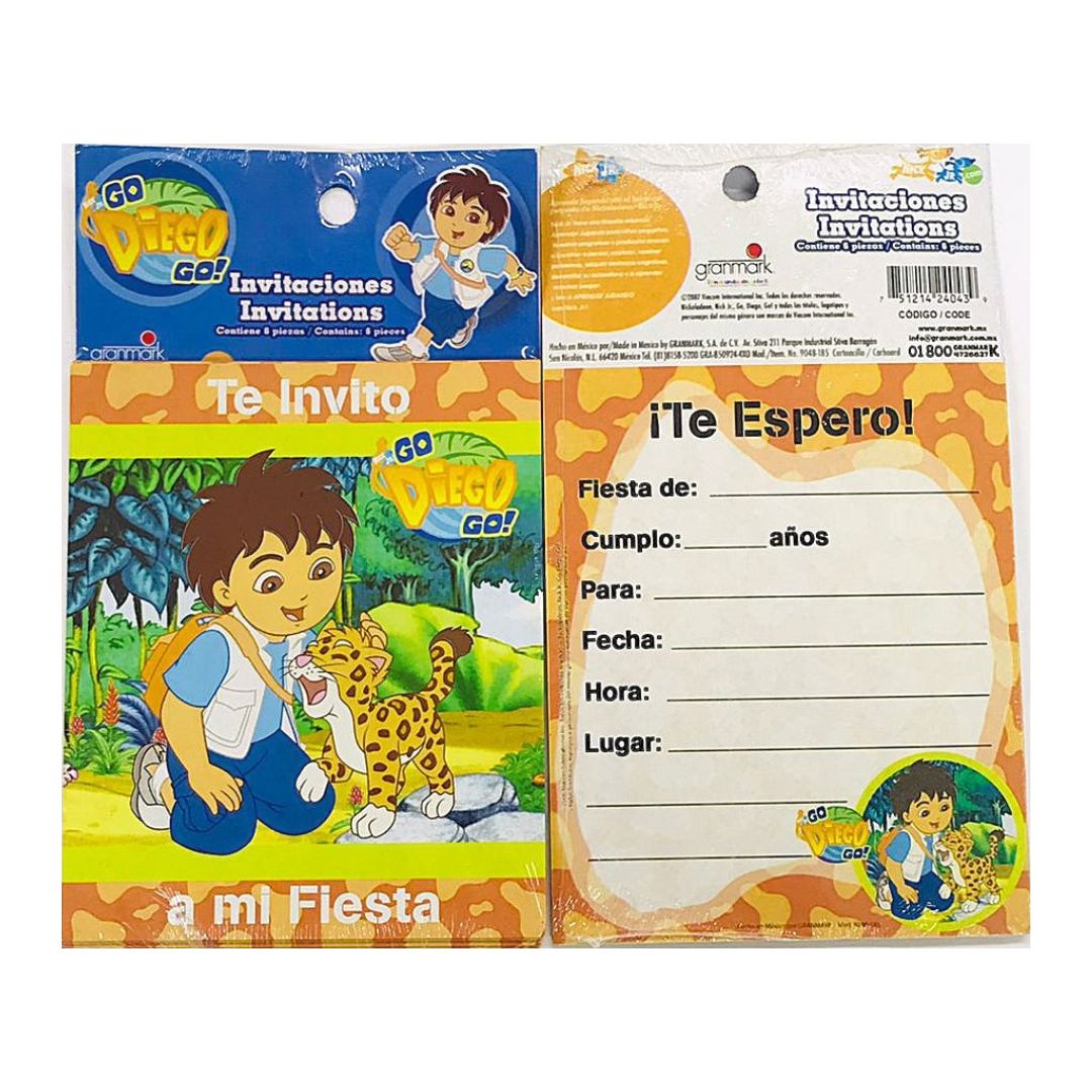 INVITACION GO DIEGO GO (6 Unid)