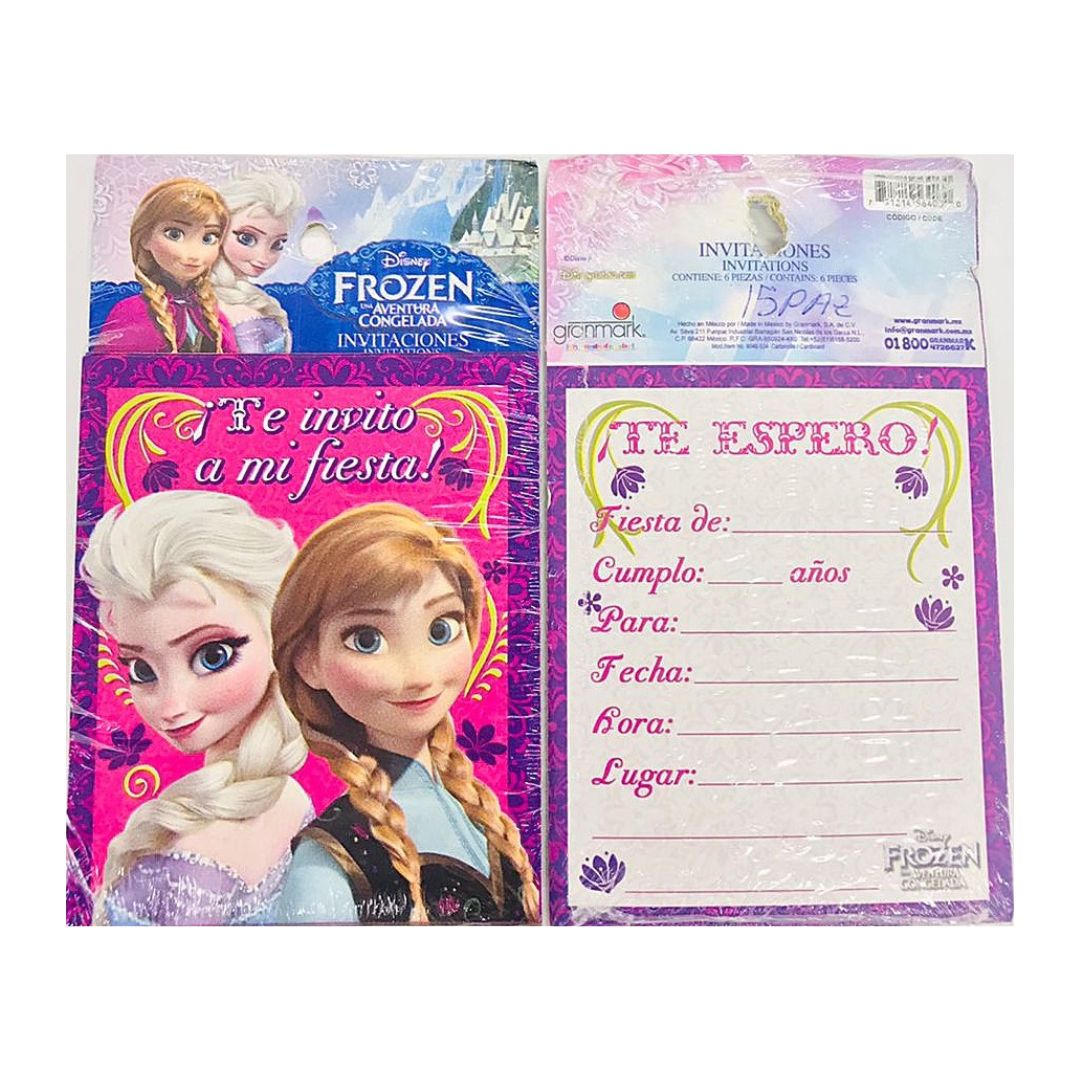 INVITACION FROZEN (6 Unid)