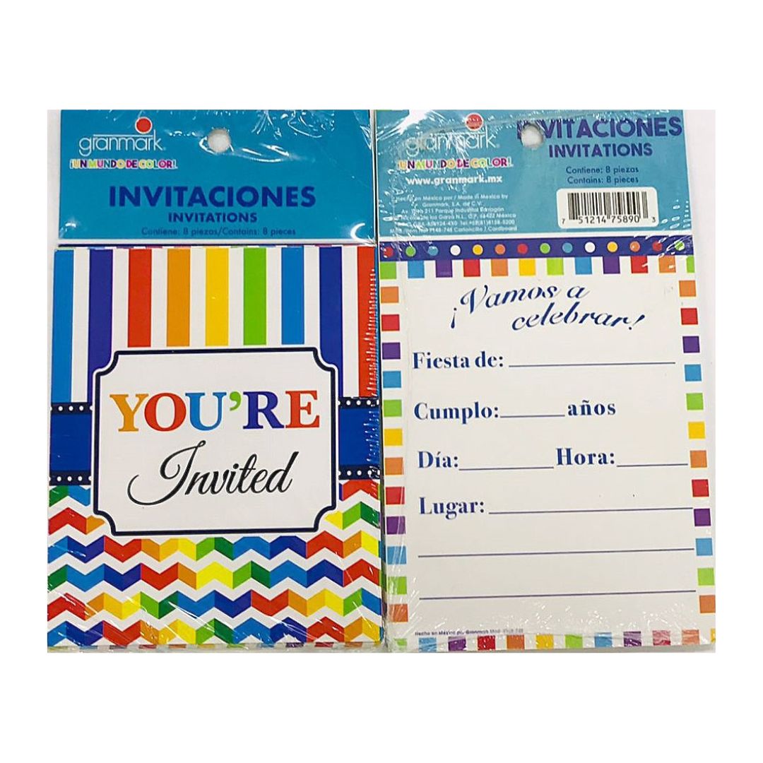 INVITACION HAPPY BIRTHDAY 8 UNID