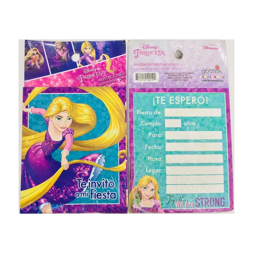 INVITACION RAPUNCEL (6 Unid)