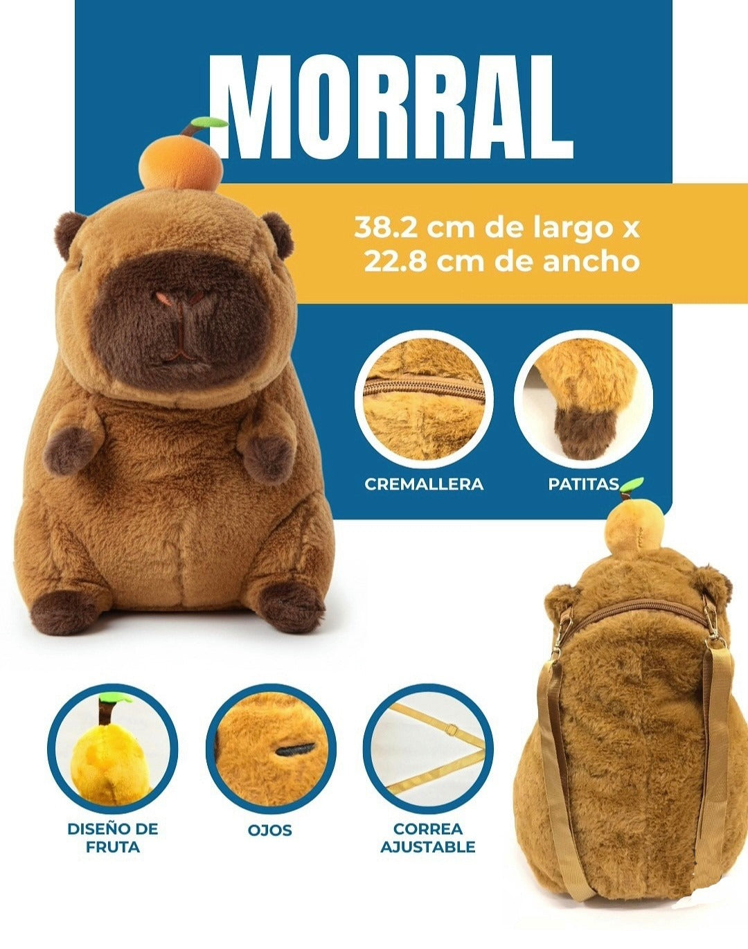 MORRAL CAPIBARA (35 x 22 x 18 cm)