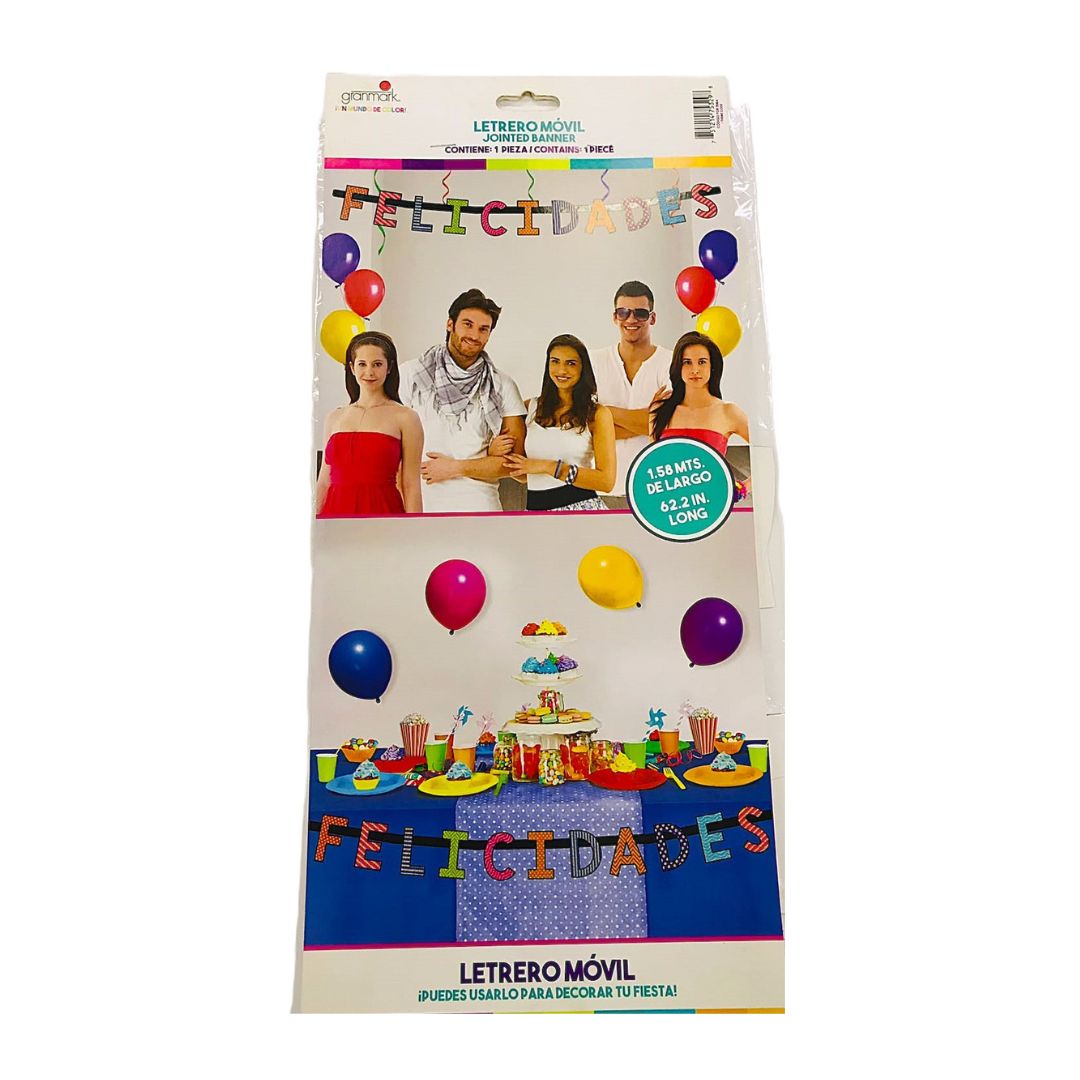 LETRERO MOVIL FELICIDADES LETRAS NEON (MOD. 493)