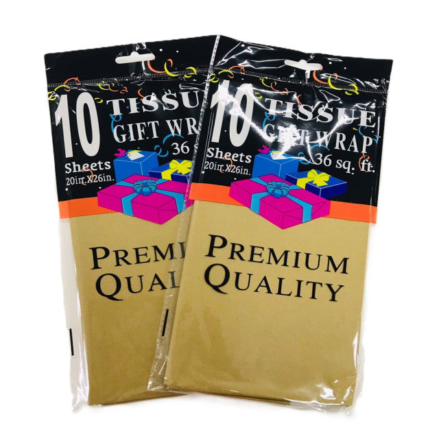 PAPEL TISSUE DORADO (10 Unid) (50 x 66 cm)