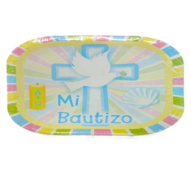PLATOS CUADRADO BAUTIZO (8 Unid)