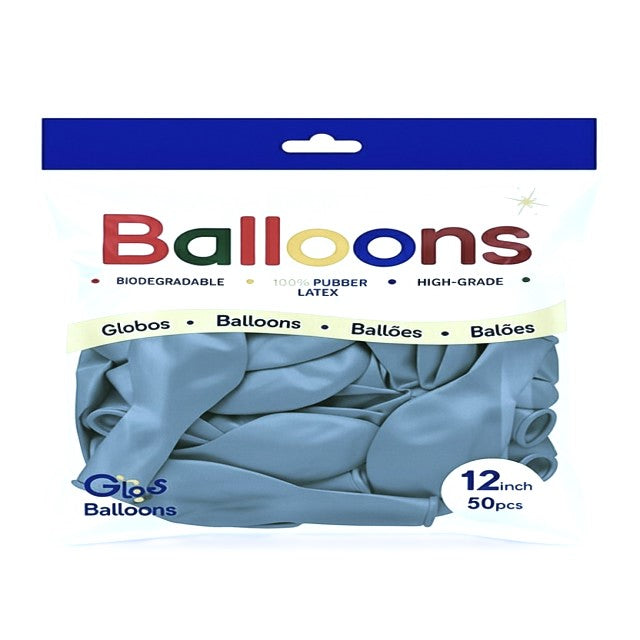 GLOBOS LATEX 12 Inch PASTEL GRIS (50 Unid)