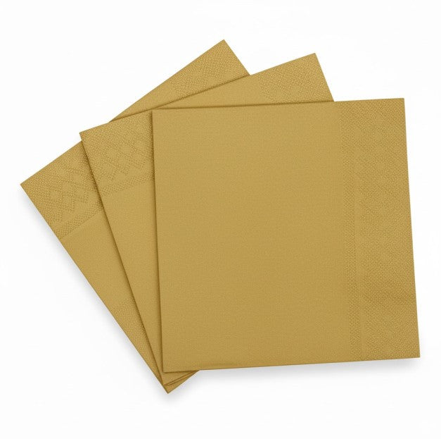 SERVILLETAS OCASION DORADO (10 Unid) (33x33 cm)