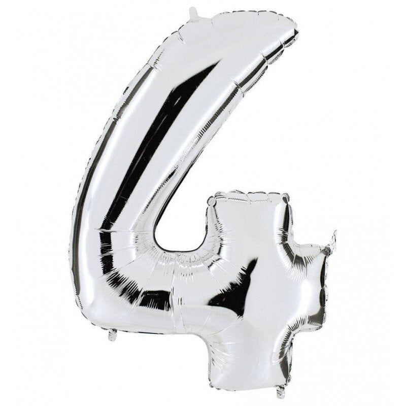 FOIL 32 NUMERO 4 PLATEADO BLISTER