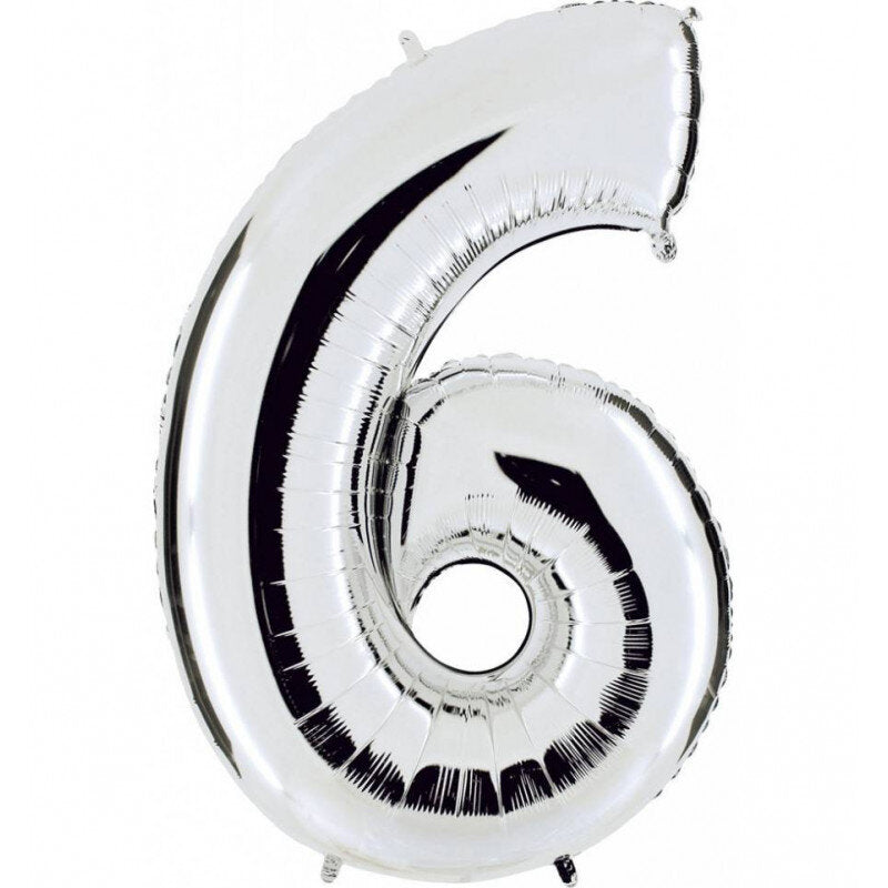FOIL 32 NUMERO 6 PLATEADO BLISTER