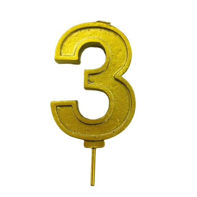 VELA NUMERO 3 DORADO
