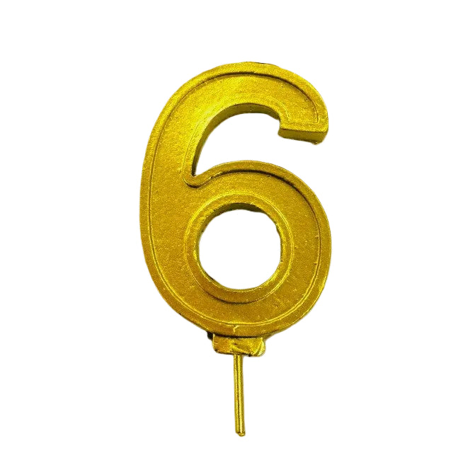 VELA NUMERO 6 DORADO