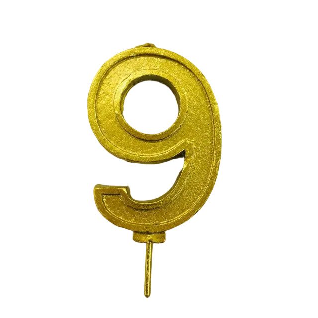 VELA NUMERO 9 DORADO