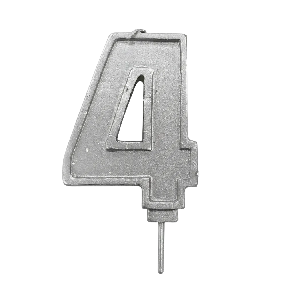 VELA NUMERO 4 PLATA