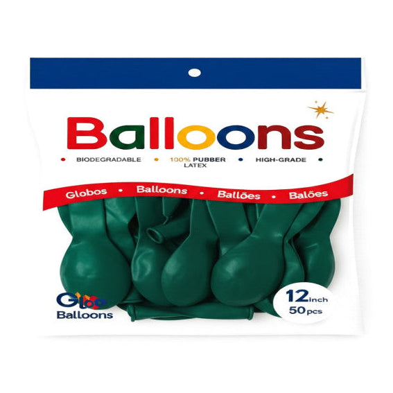 GLOBOS LATEX 12 Inch MATE VERDE OSCURO (50 Unid)