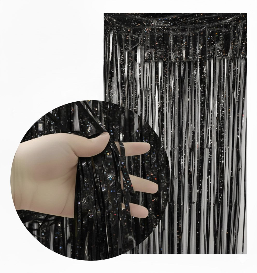CORTINA HOLOGRAFICA NEGRO (100 x 200 cm)