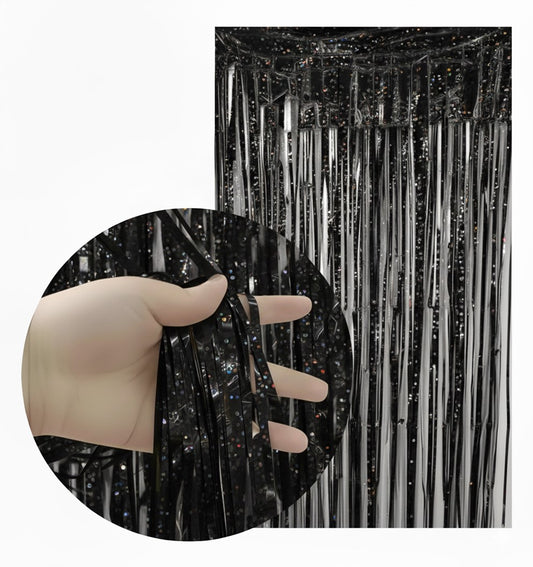 CORTINA HOLOGRAFICA NEGRO (100 x 200 cm)