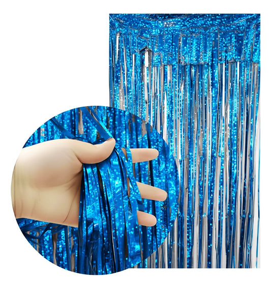 CORTINA HOLOGRAFICA AZUL (100 x 200 cm)