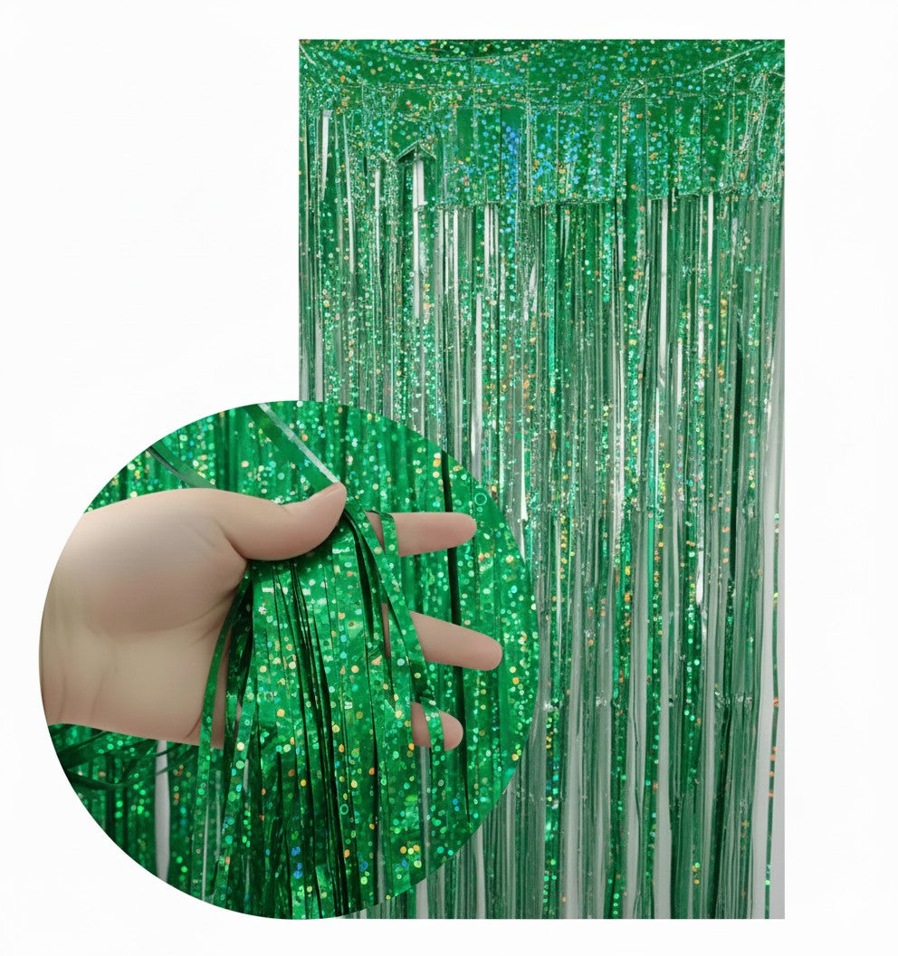 CORTINA HOLOGRAFICA VERDE (100 x 200 cm)