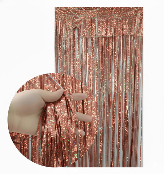 CORTINA HOLOGRAFICA ROSADO (100 x 200 cm)