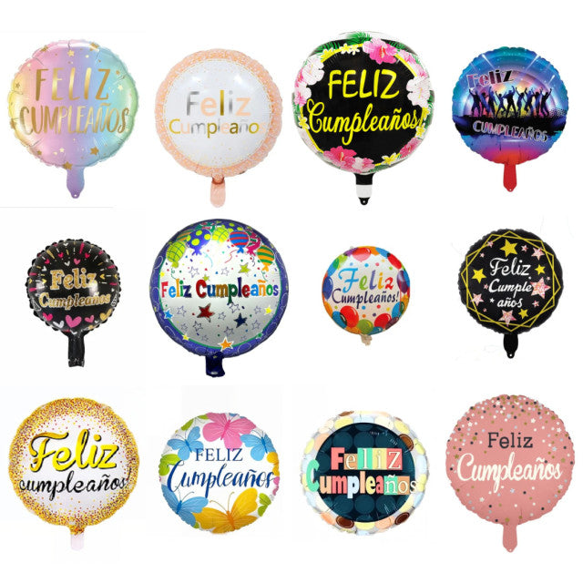 FOIL 10 FELIZ CUMPLEAÑOS 12 MODELOS VARIADOS