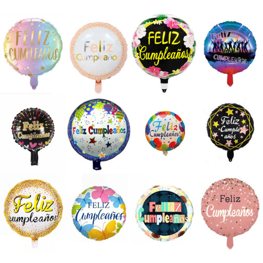 FOIL 10 FELIZ CUMPLEAÑOS 12 MODELOS VARIADOS