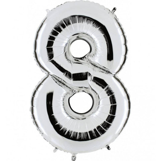FOIL 16 NUMERO 8 PLATEADO BLISTER