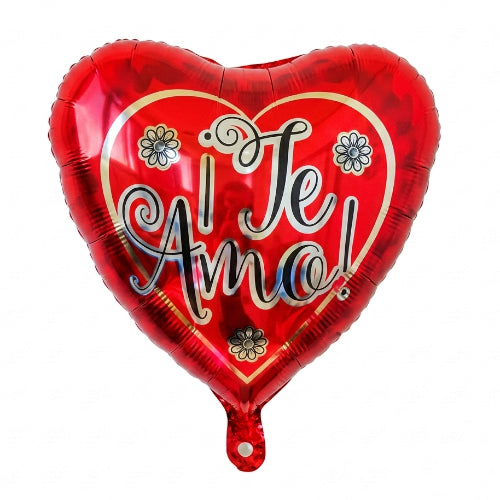 FOIL 18 TE AMO CORAZON NEGRO Y ROJO