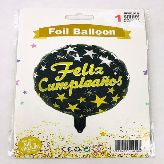 FOIL 18 FELIZ CUMPLEAÑOS DORADO PLATEADO