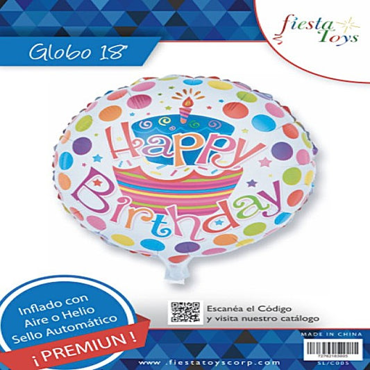 FOIL 18 HAPPY BIRTHDAY REDONDO TORTA BLISTER