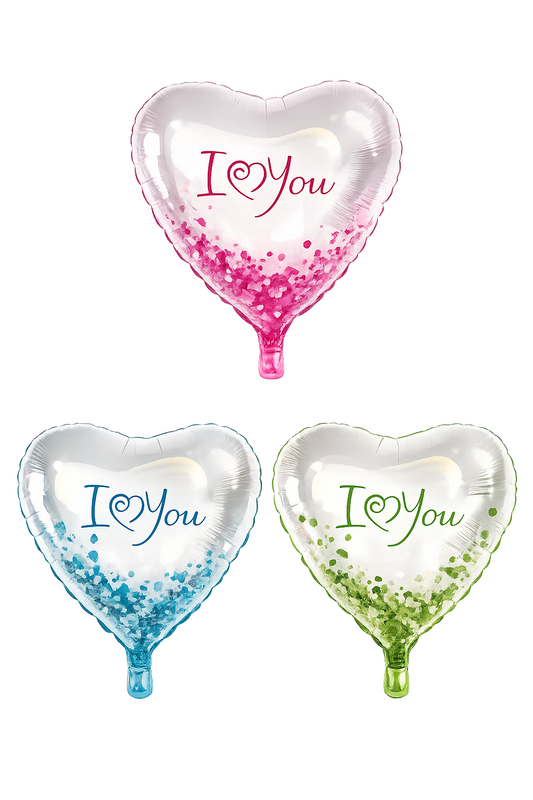 FOIL 18 I LOVE YOU PETELOS TRANSPARENTE