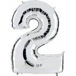 FOIL 32 NUMERO 2 PLATEADO BLISTER