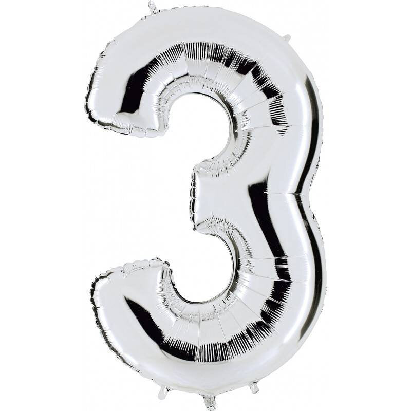 FOIL 32 NUMERO 3 PLATEADO BLISTER
