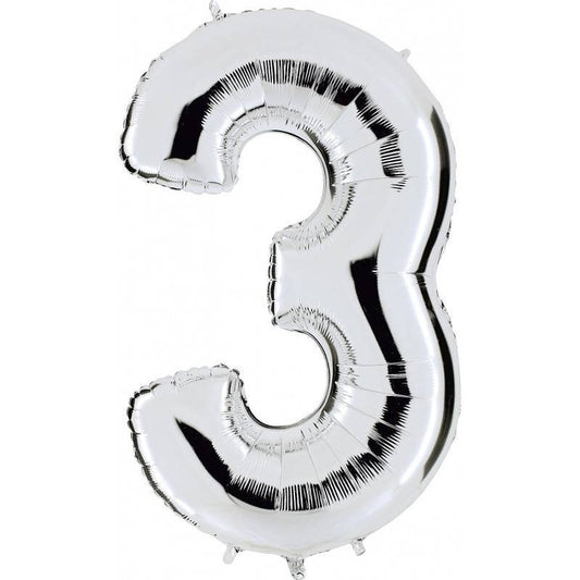 FOIL 32 NUMERO 3 PLATEADO BLISTER