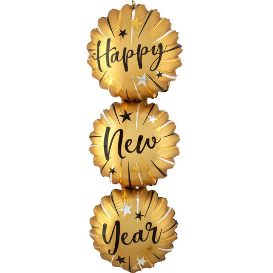 FOIL HAPPY NEW YEAR 3 EN UNO DORADO