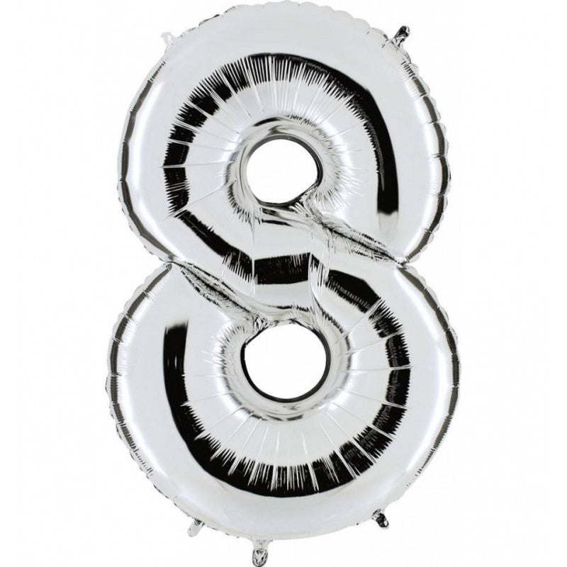 FOIL 45 NUMERO 8 PLATEADO BLISTER