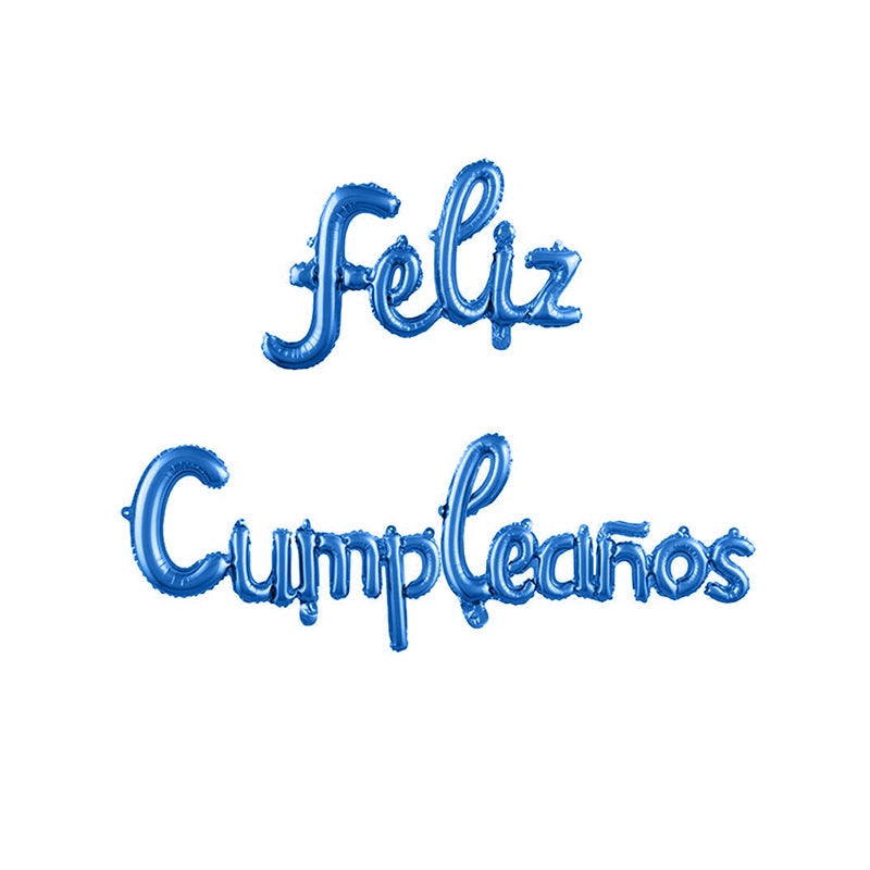 FOIL BANNER FELIZ CUMPLEAÑOS AZUL CURVO