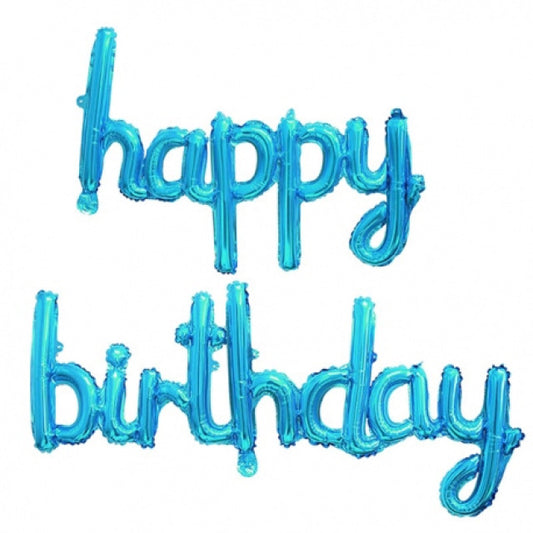 FOIL BANNER HAPPY BIRTHDAY CURVO LIGHTBLUE