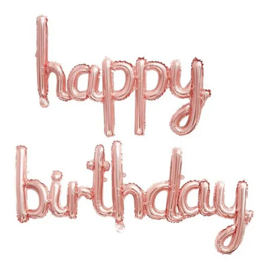 FOIL BANNER HAPPY BIRTHDAY CURVO ROSEGOLD