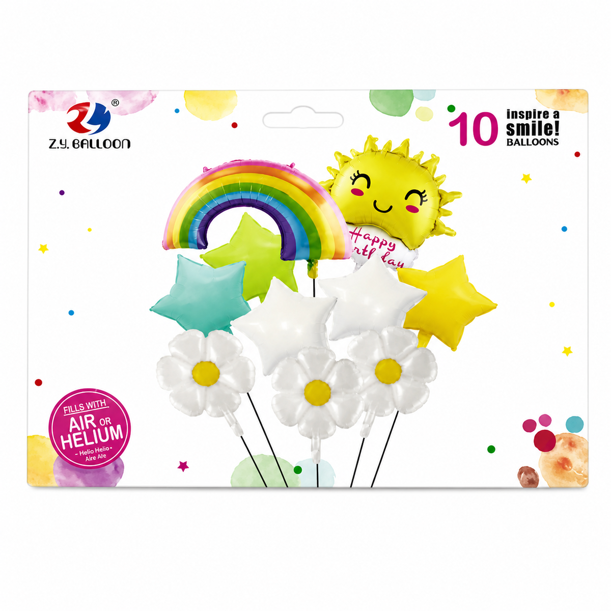FOIL BOUQUET 10 ARCO IRIS SOL